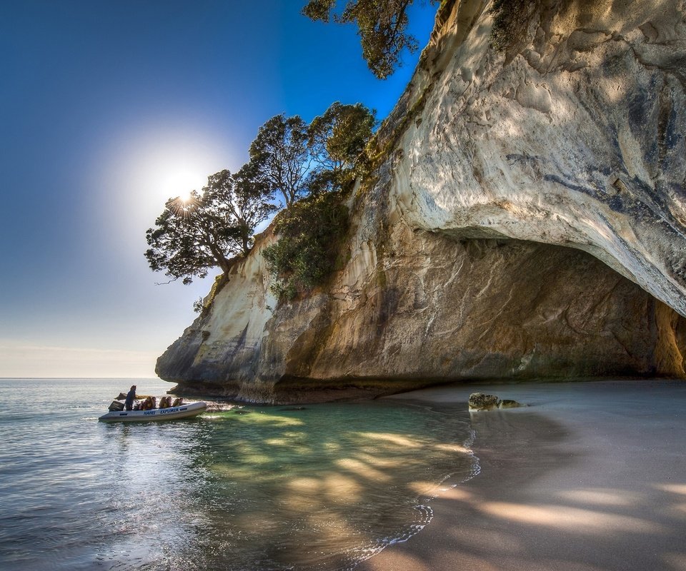 Обои деревья, море, скала, залив, новая зеландия, trees, sea, rock, bay, new zealand разрешение 2268x1496 Загрузить