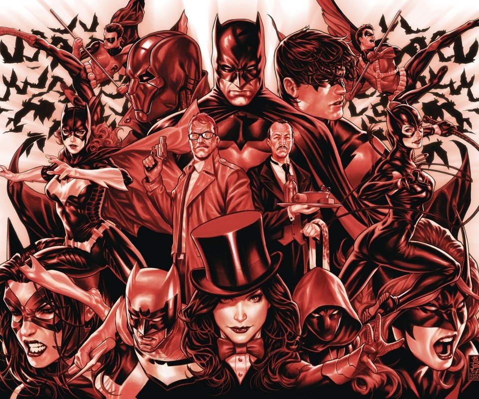 Обои бетмен, краcный, женщина-кошка, зарянка, batgirl, zatanna, detective comics, batman, red, catwoman, robin разрешение 1920x1440 Загрузить