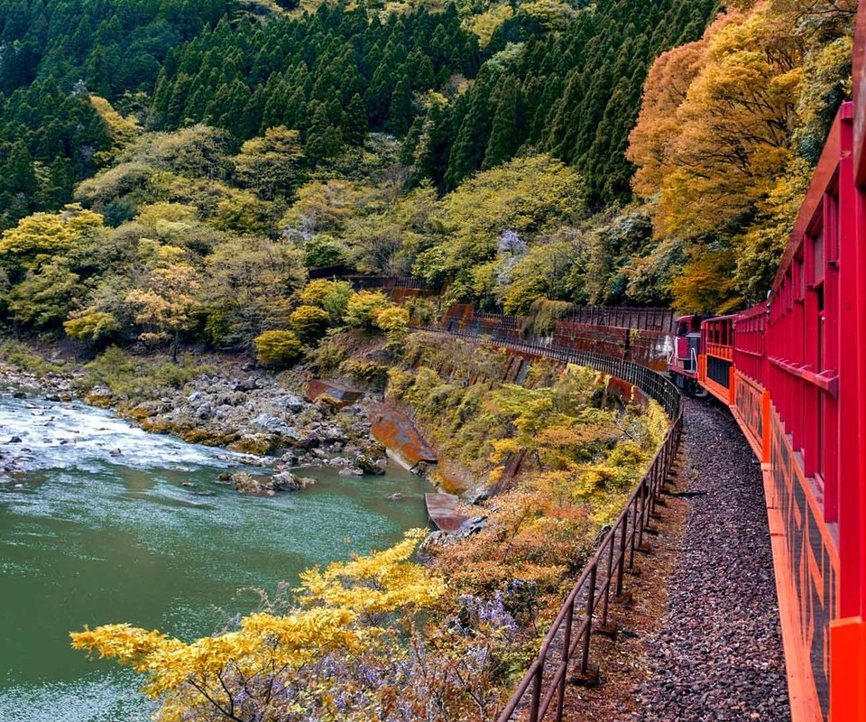 Обои япония, киото, поезд, japan, kyoto, train разрешение 1920x1080 Загрузить