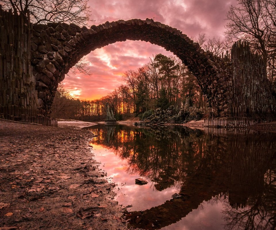 Обои река, закат, мост, river, sunset, bridge разрешение 2048x1300 Загрузить