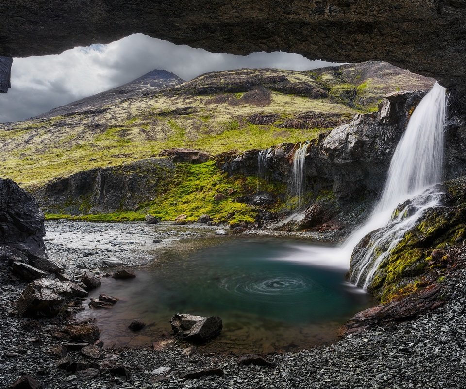 Обои водопад, исландия, waterfall, iceland разрешение 2000x1300 Загрузить