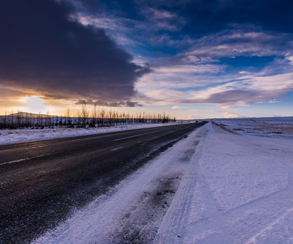 Обои дорога, зима, road, winter разрешение 6000x4000 Загрузить