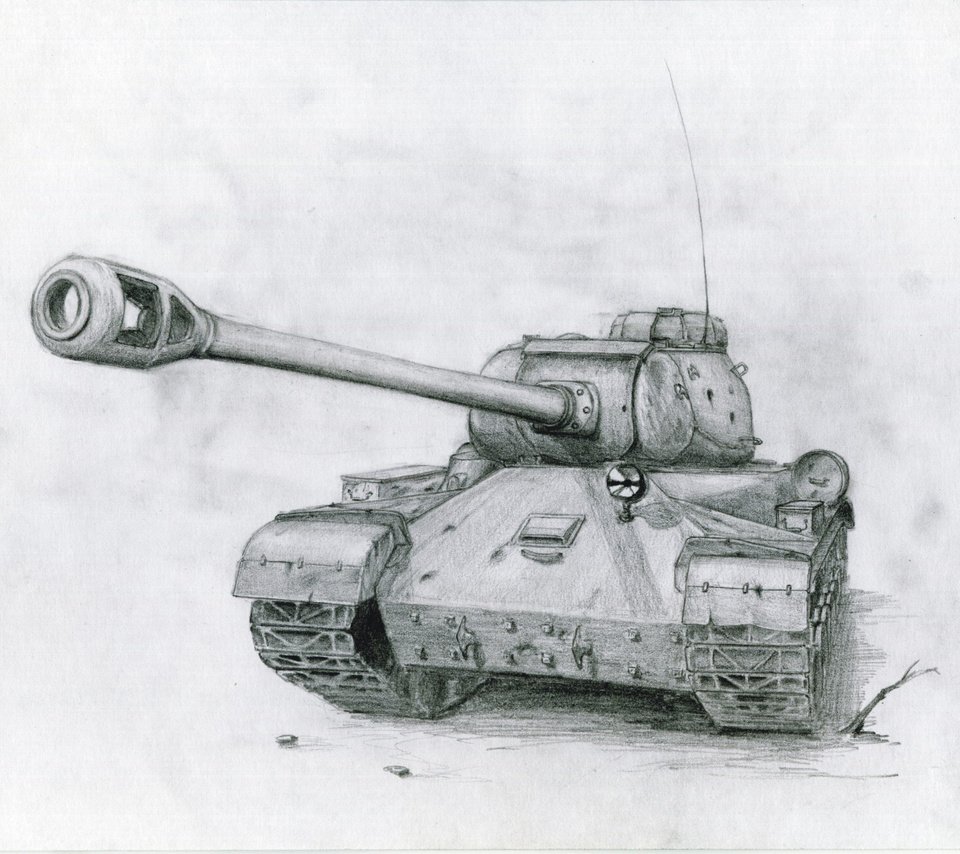 Обои советский танк, ис-2, пушка, карандашный рисунок, soviet tank, the is-2, gun, pencil drawing разрешение 2084x1487 Загрузить