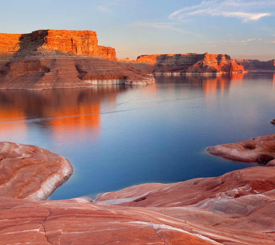 Обои скалы, юта, озеро пауэлл, глен-каньон, reflection canyon, rocks, utah, lake powell, glen canyon разрешение 1920x1200 Загрузить