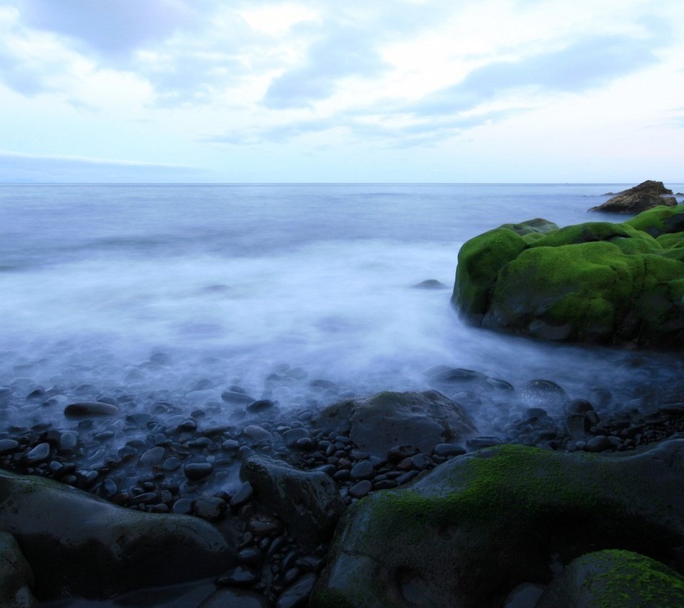 Обои вода, камни, горизонт, water, stones, horizon разрешение 1920x1200 Загрузить