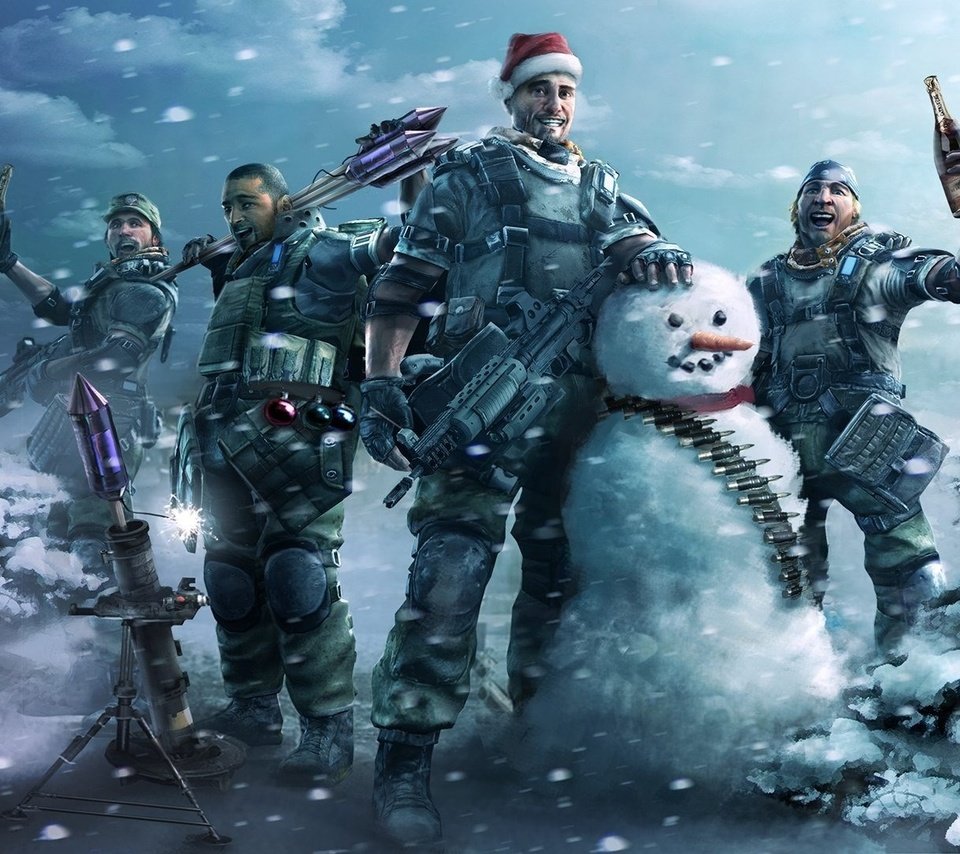 Обои зима, радость, снеговик, killzone 2, мужики, winter, joy, snowman, men разрешение 1920x1080 Загрузить