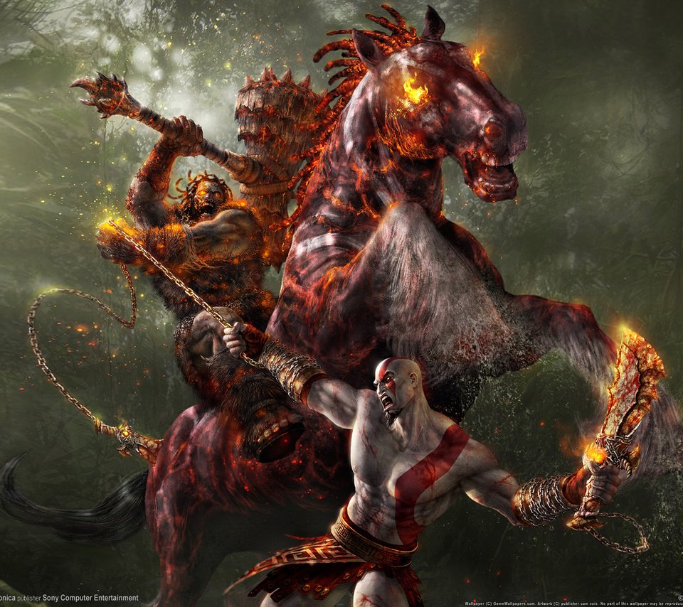 Обои битва, всадник, конь, цепь, god of war 2, battle, rider, horse, chain разрешение 1920x1200 Загрузить