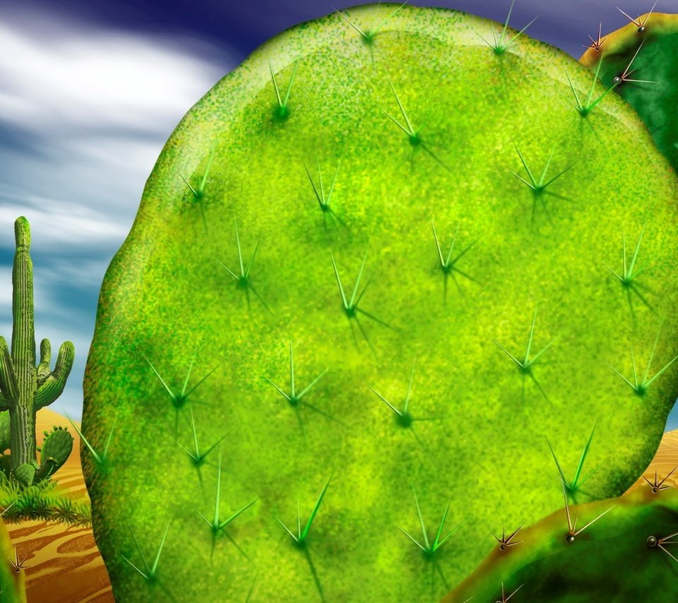 Обои зелёный, пустыня, кактус, green, desert, cactus разрешение 1920x1200 Загрузить