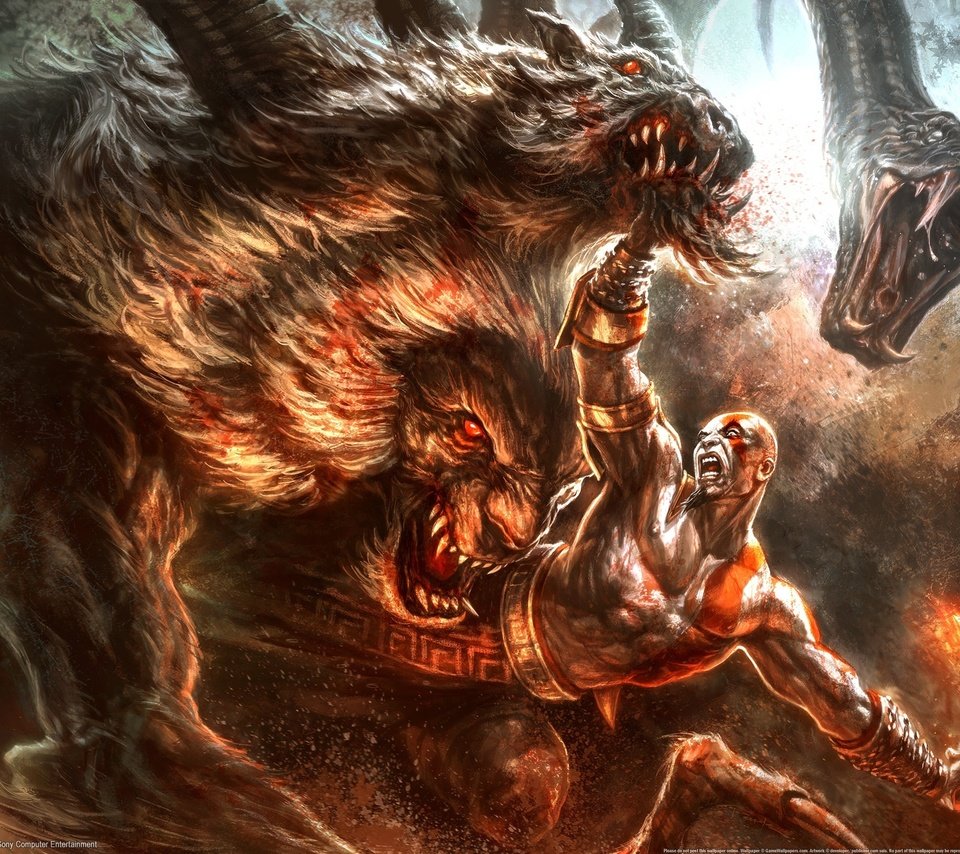 Обои god of war 3, кратос, animal gods, kratos разрешение 2560x1600 Загрузить