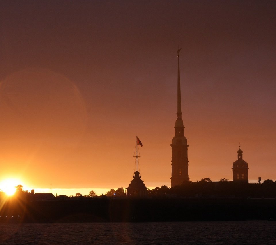 Обои закат, санкт-петербург, питер, петропавловская крепость, sunset, saint petersburg, peter, peter and paul fortress разрешение 2560x1600 Загрузить