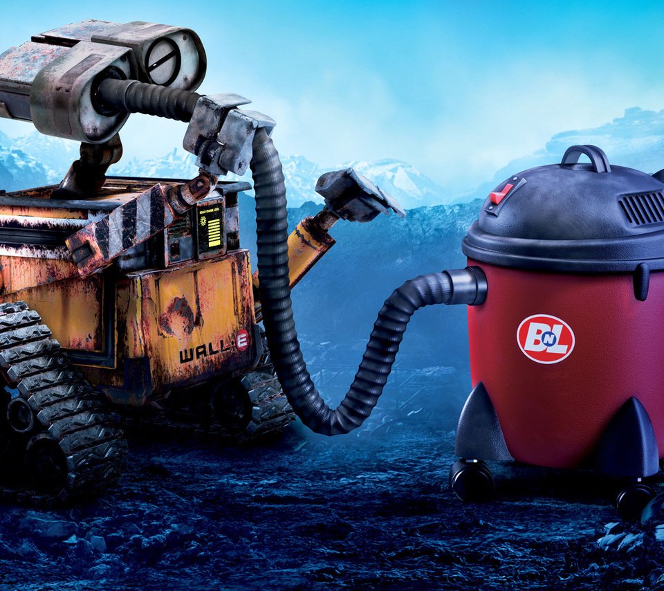 Обои робот, валл-и, пылесос, robot, wall-e, vacuum cleaner разрешение 1920x1080 Загрузить