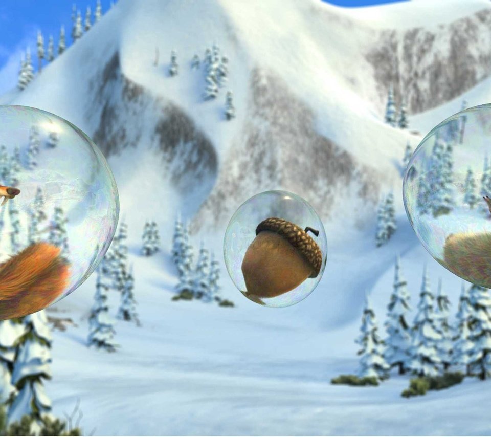 Обои мультфильм, ледниковый период, белка, пузырь, орех, cartoon, ice age, protein, bubble, walnut разрешение 2853x1607 Загрузить