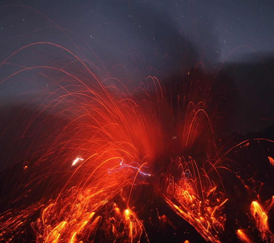 Обои молнии, лава, вулкан, zipper, lava, the volcano разрешение 2560x1707 Загрузить