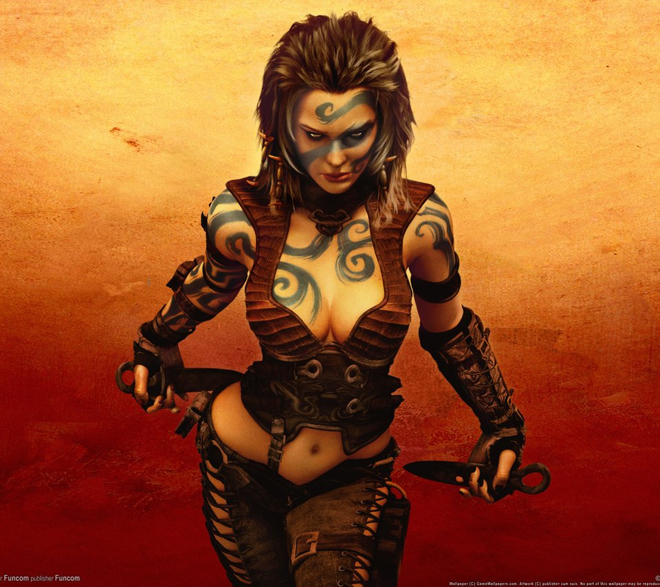 Обои девушка, age of conan hyborian adventures, кинжал, girl, dagger разрешение 1920x1200 Загрузить