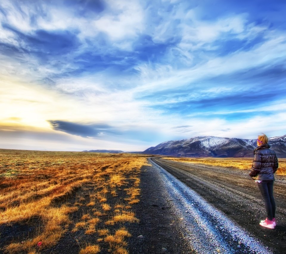 Обои небо, дорога, горы, the sky, road, mountains разрешение 2560x1600 Загрузить