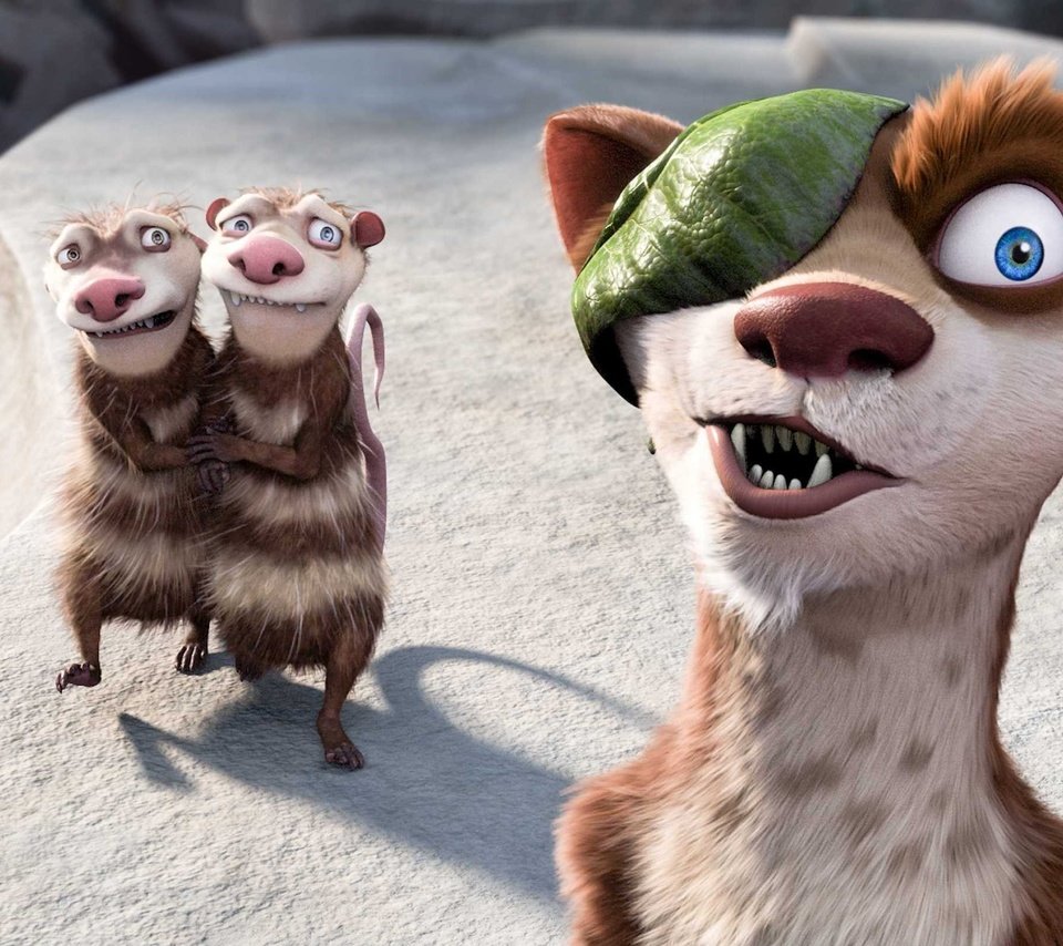 Обои мультфильм, ледниковый период, ласка, cartoon, ice age, weasel разрешение 2853x1602 Загрузить