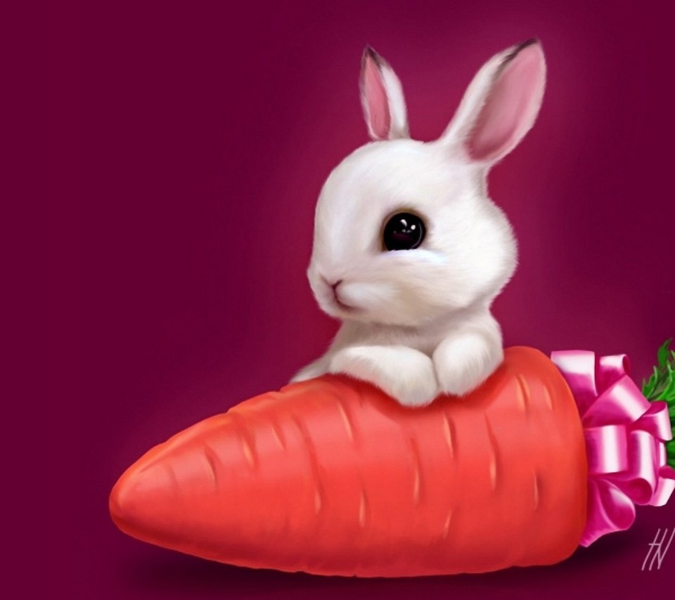 Обои кролик, заяц, морковь, rabbit, hare, carrots разрешение 1920x1200 Загр...