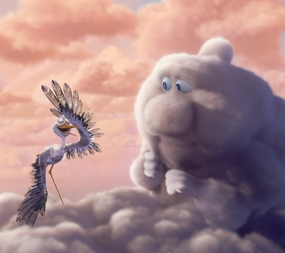 Обои небо, рисунок, облака, птица, аист, the sky, figure, clouds, bird, stork разрешение 1920x1200 Загрузить
