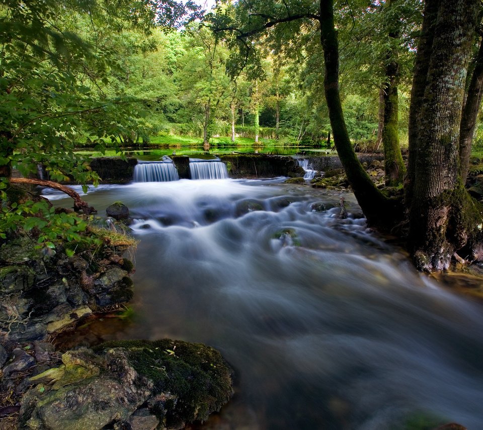 Обои река, пейзаж, водопад, river, landscape, waterfall разрешение 2560x1600 Загрузить