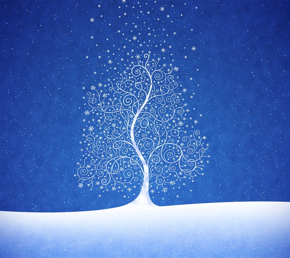 Снежное дерево рисунок