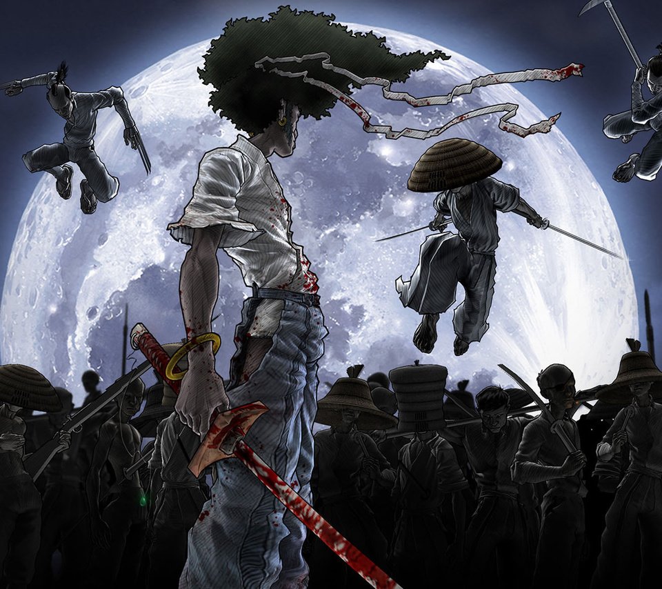 Обои меч, кровь, афросамурай, sword, blood, afro samurai разрешение 1920x1200 Загрузить