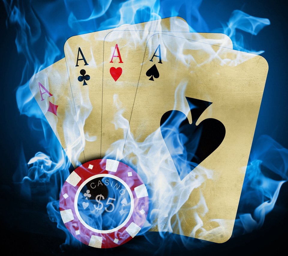 Обои казино, покер, карты, огонь, фишка, casino, poker, card, fire, the trick разрешение 2560x1600 Загрузить