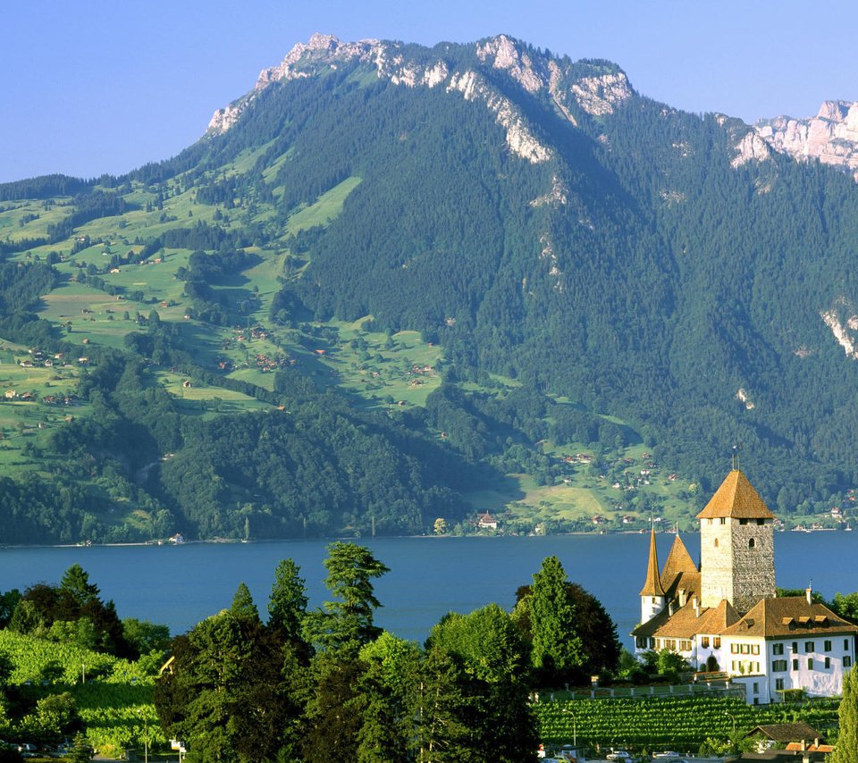 Обои озеро, замок, швейцария, шильонский замок, монтрё, lake, castle, switzerland, chillon castle, montreux разрешение 1920x1080 Загрузить