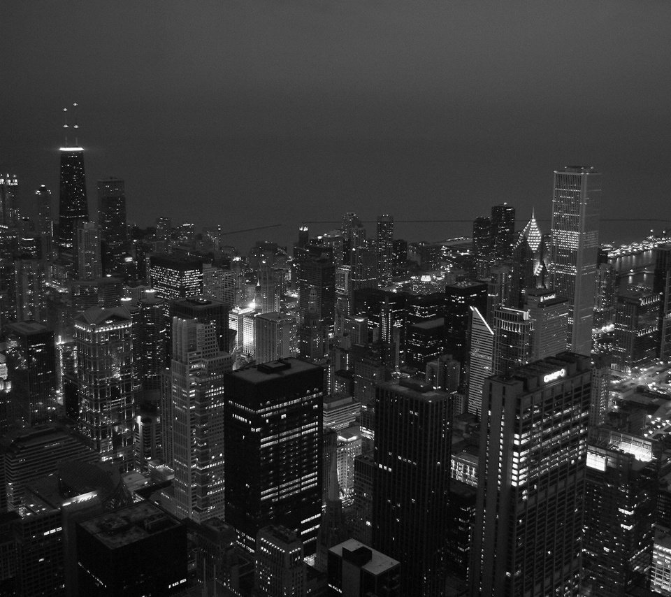 Обои вечер, черно-белая, чикаго, the evening, black and white, chicago разрешение 1920x1080 Загрузить