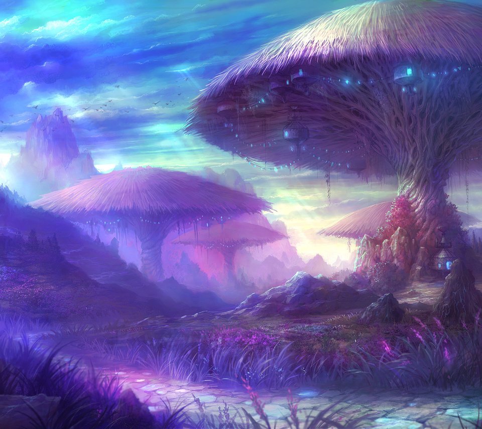 Обои планета, грибы, дома, planet, mushrooms, home разрешение 2000x1249 Загрузить