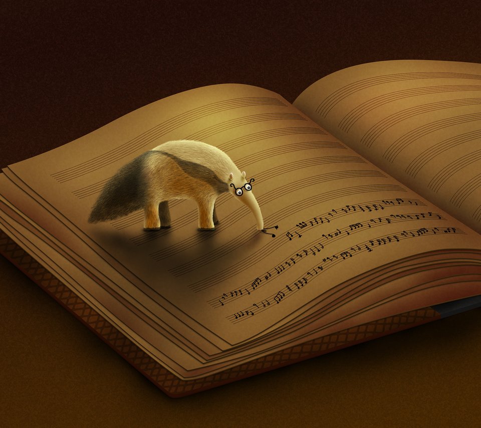 Обои ноты, книга, муравьед, notes, book, anteater разрешение 2560x1600 Загрузить