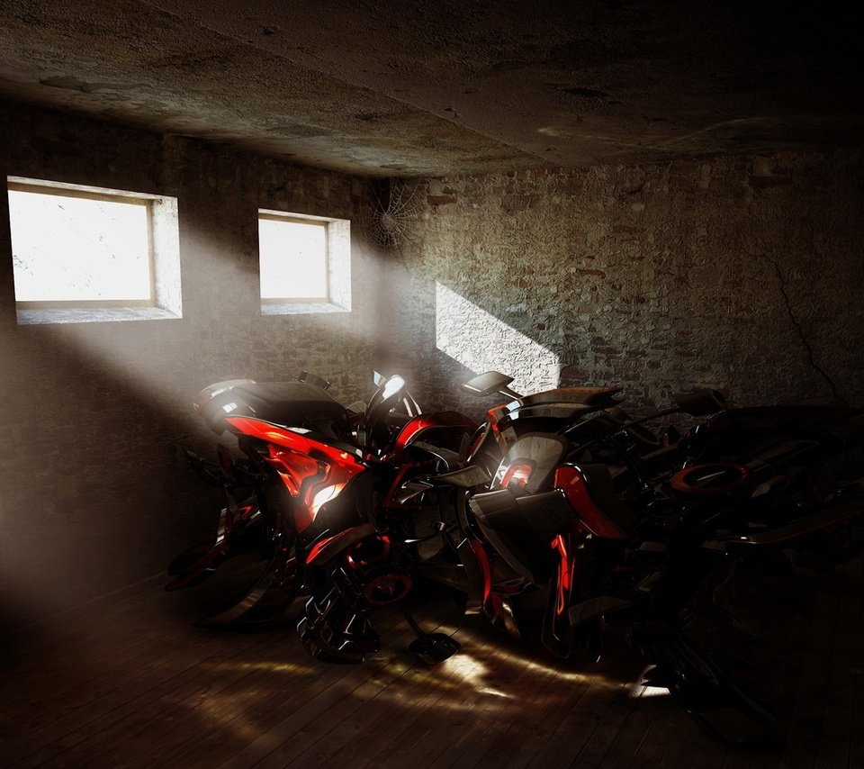 Обои свет, окна, мотоцикл, паутина, light, windows, motorcycle, web разрешение 1920x1200 Загрузить