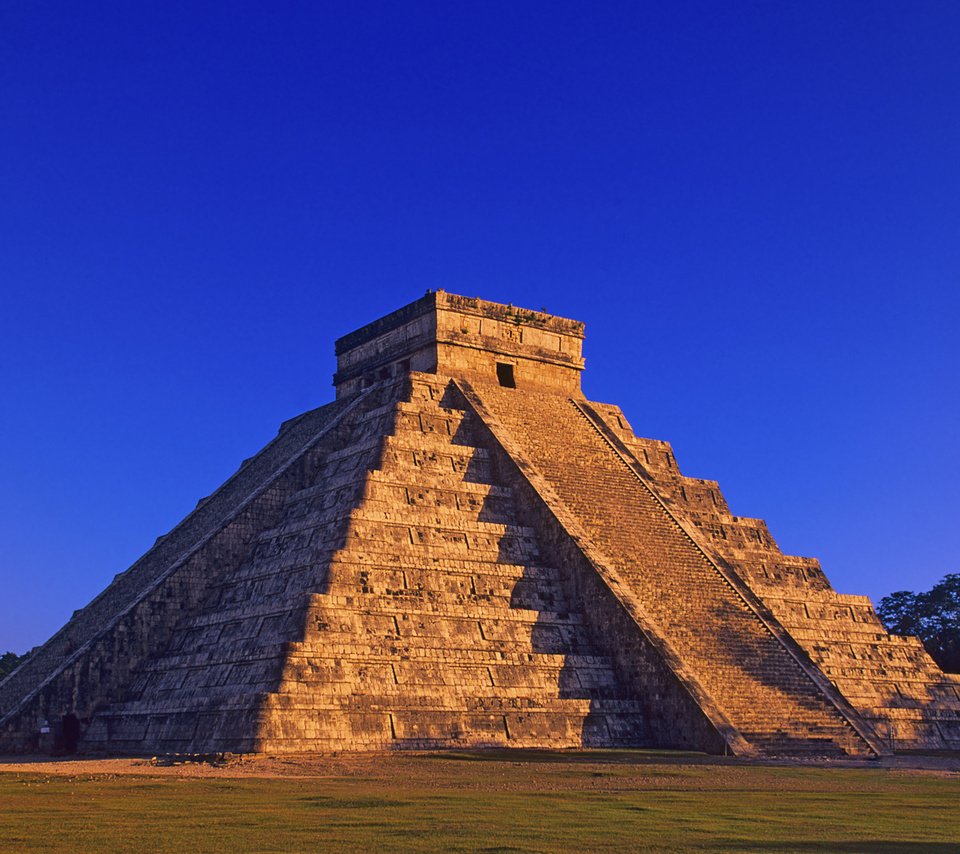Обои закат, город, пирамида, мексика, чичен-ица, пирамида кукулькана, цивилизация майя, sunset, the city, pyramid, mexico, chichen itza разрешение 1920x1200 Загрузить