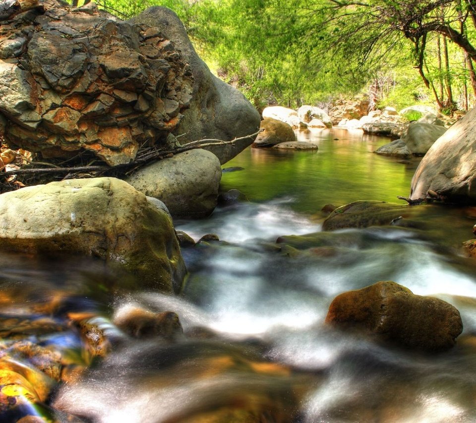 Обои камни, лес, ручей, stones, forest, stream разрешение 1920x1200 Загрузить