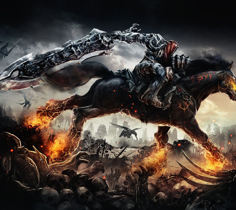 Обои всадник, конь, darksiders, rider, horse разрешение 5228x3982 Загрузить