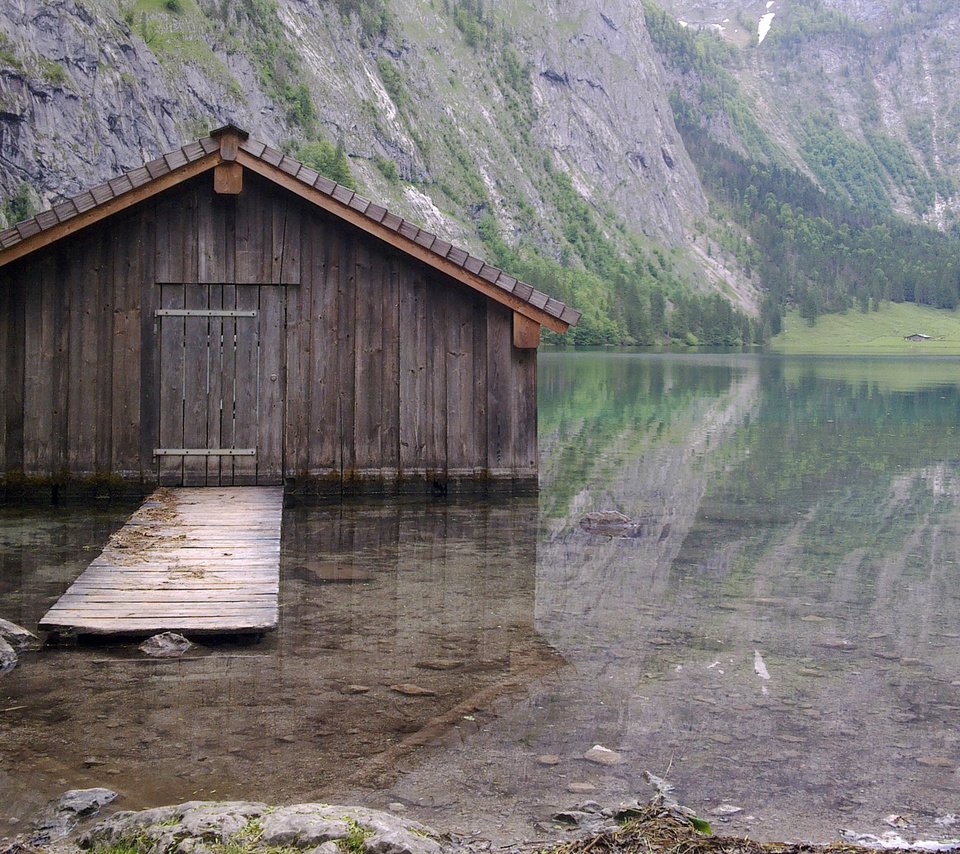 Обои озеро, отражение, хижина, boat hut, lake, reflection, hut разрешение 1920x1200 Загрузить