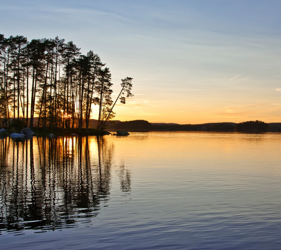 Обои вечер, озеро, лес, the evening, lake, forest разрешение 2560x1600 Загрузить