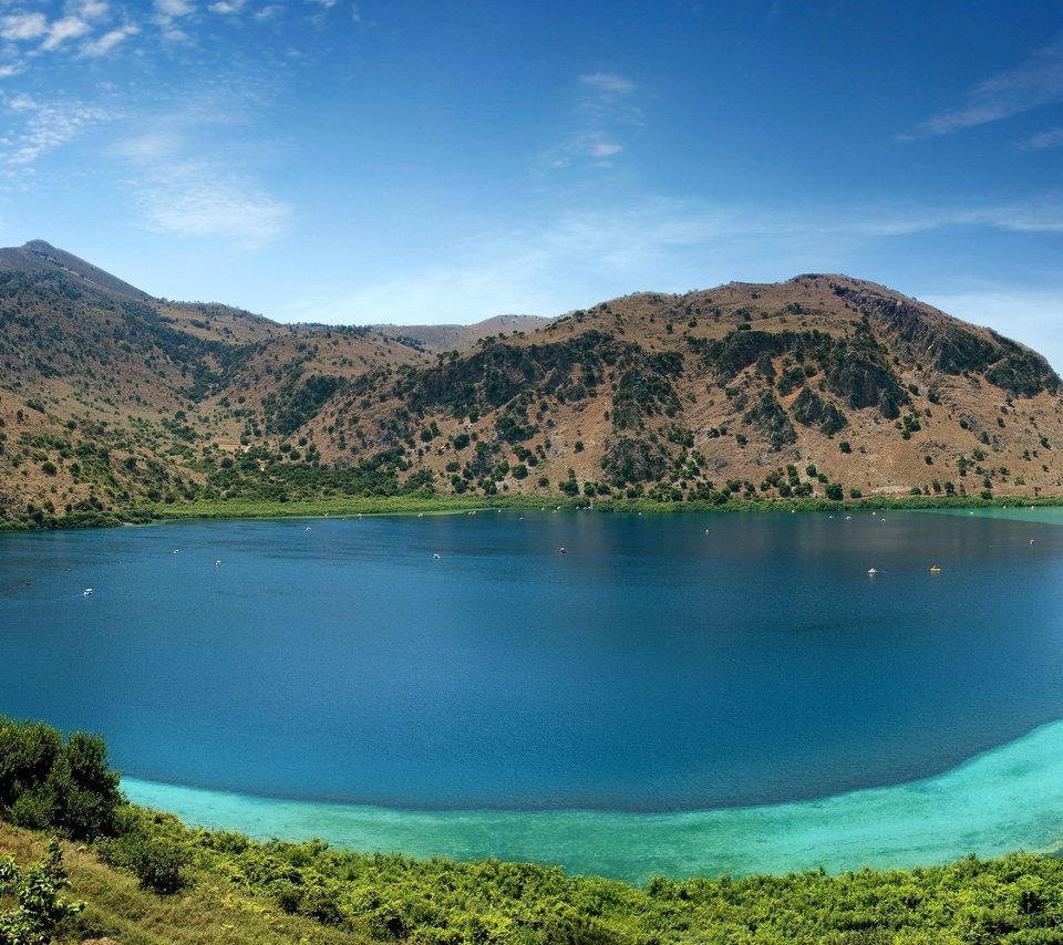 Обои озеро, достопримечательность, курна, крита, lake, attraction, cournot, crete разрешение 2560x1600 Загрузить