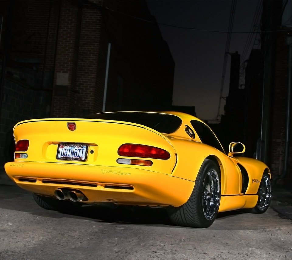 Обои ночь, желтый, viper gts, додж, night, yellow, dodge разрешение 2048x1536 Загрузить