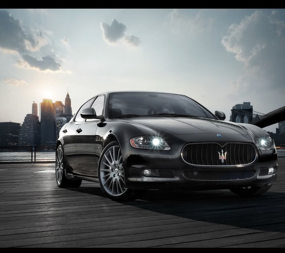 Обои солнце, утро, нью-йорк, quattroporte sport gt s, мазерати, the sun, morning, new york, the quattroporte sport gt s, maserati разрешение 1920x1200 Загрузить