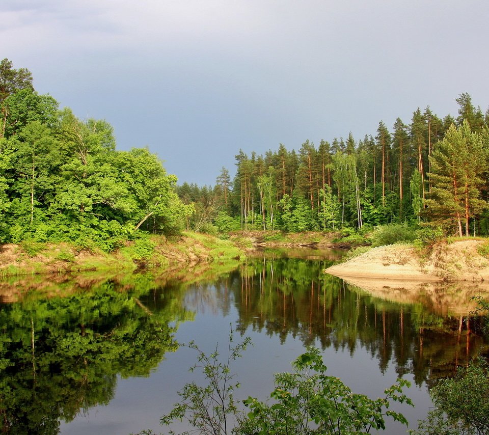 Обои небо, озеро, природа, лес, отражение, пейзаж, the sky, lake, nature, forest, reflection, landscape разрешение 2560x1600 Загрузить