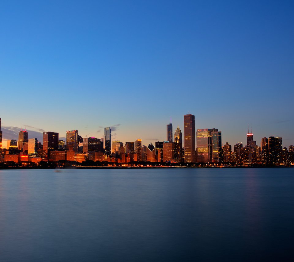 Обои закат, небоскребы, океан, чикаго, sunset, skyscrapers, the ocean, chicago разрешение 2560x1600 Загрузить