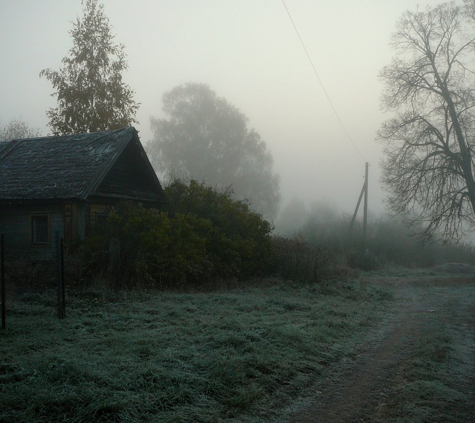 Обои туман, деревня, дом, fog, village, house разрешение 2560x1920 Загрузить