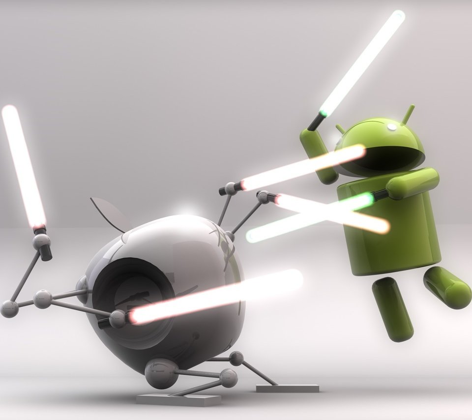 Обои борьба, андроид, мечи, эппл, fight, android, swords, apple разрешение 2560x1600 Загрузить