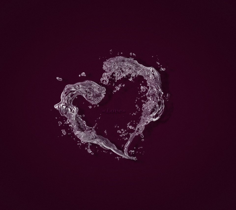 Обои вода, фиолетовый, сердце, любовь, черный фон, влюбленная, сердечка, в форме сердца, water, purple, heart, love, black background разрешение 1920x1080 Загрузить