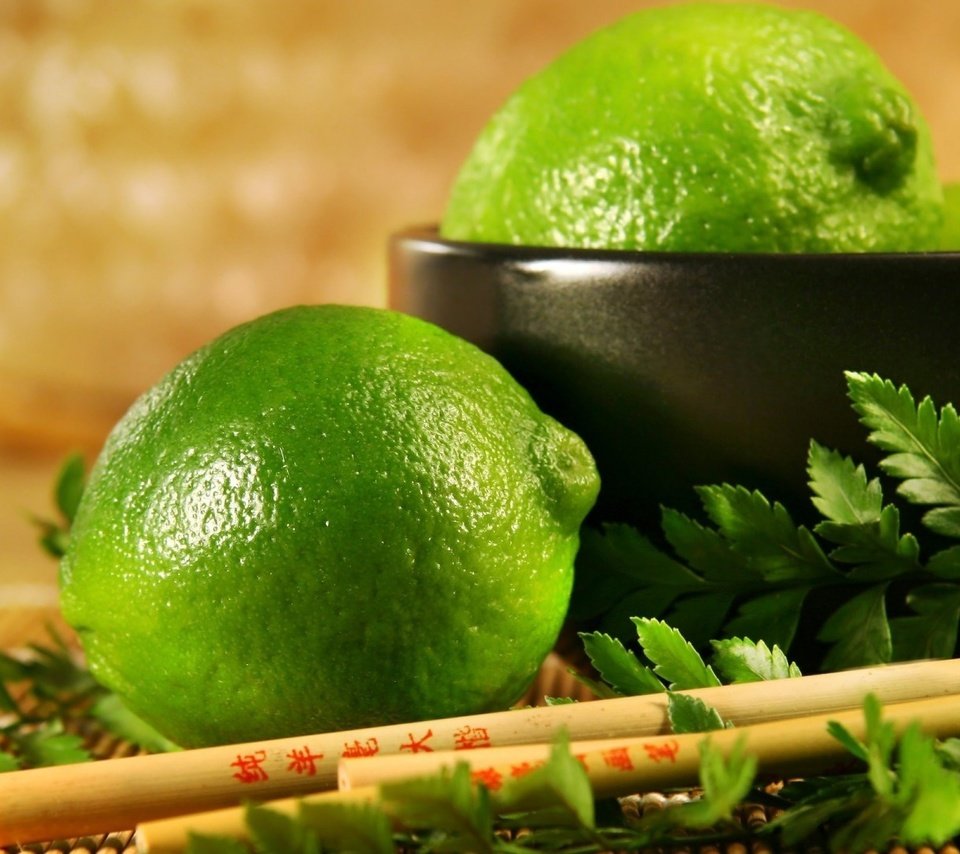 Обои зелёный, лимон, фрукт, лайм, green, lemon, fruit, lime разрешение 1920x1080 Загрузить