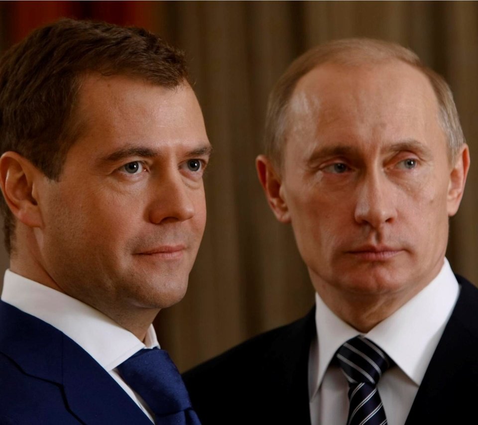 Путин и Медведев 2005