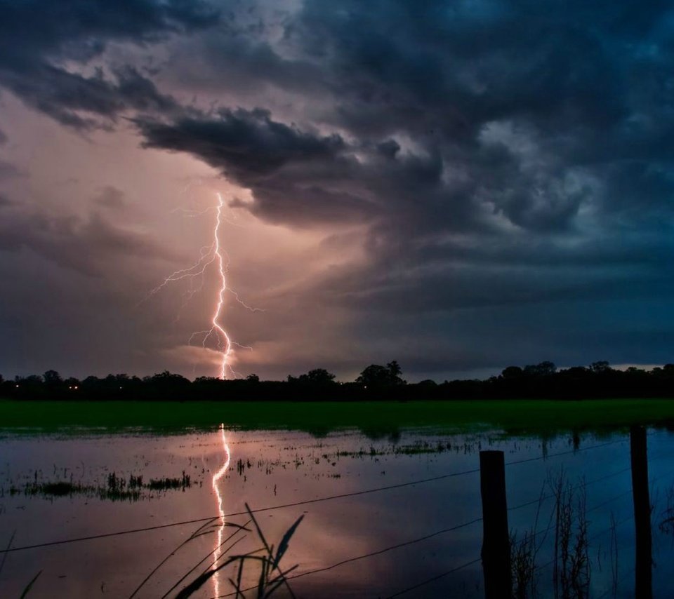 Обои небо, тучи, молния, гроза, the sky, clouds, lightning, the storm разрешение 1920x1080 Загрузить