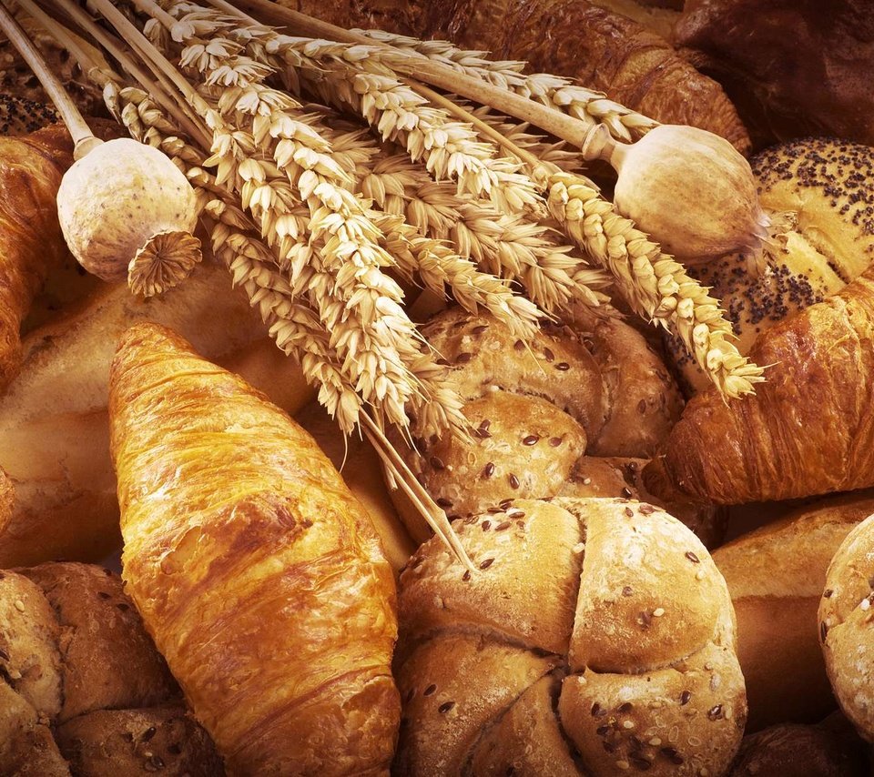 Обои мак, колосья, пшеница, хлеб, выпечка, булочки, круассаны, хлебобулочные изделия, mac, ears, wheat, bread, cakes, buns, croissants, bakery products разрешение 1920x1200 Загрузить