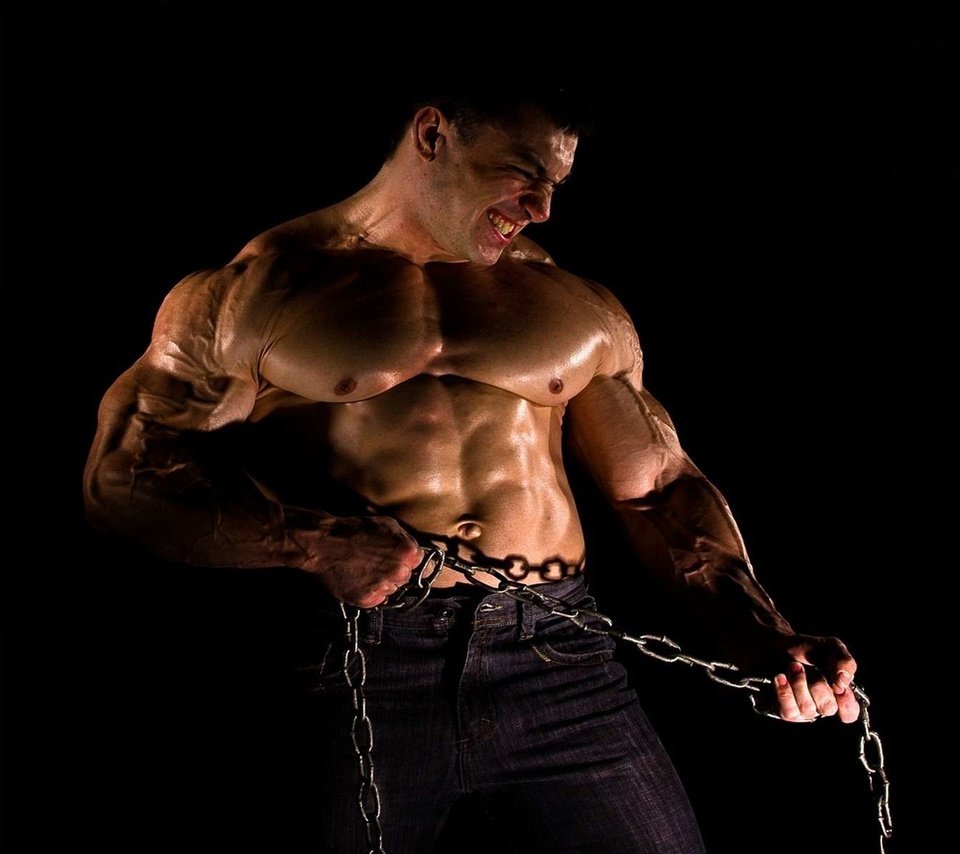 Обои взгляд, лицо, мужчина, цепь, сила, мышцы, цепи., look, face, male, chain, power, muscle, chain. разрешение 1920x1200 Загрузить