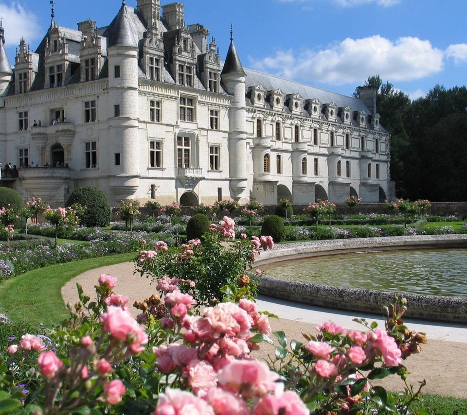 Обои замок, красивый, франция, шенонсо, замок шенонсо, castle, beautiful, france, chenonceau, the castle of chenonceau разрешение 2880x1800 Загрузить